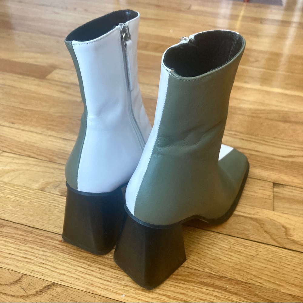 ALOHAS South bicolor green/white heeled boots - Picture 6 of 11